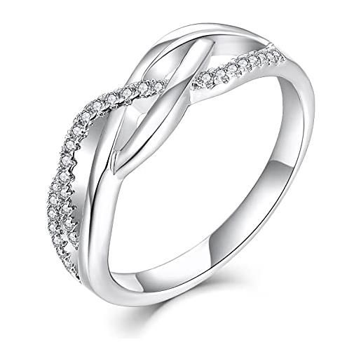 starchenie starnny anello di fidanzamento infinito donna fede argento 925 zirconia cubica 3a anello oro bianco regalo per lei