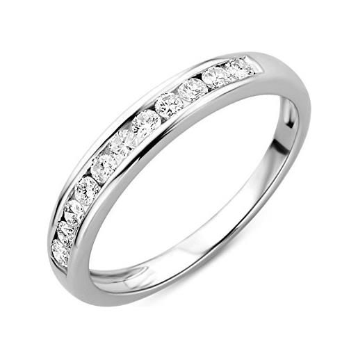 Orovi memoire, anello matrimoniale in oro bianco, 14 carati (585) brillanti da 0,33 carati, anello di fidanzamento, anello di diamanti e oro bianco, 54 (17.2), colore: gold, cod. Or7716r54