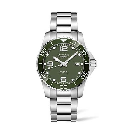 Longines orologio uomo hydro. Conquest verde 41mm automatico acciaio l3.781.4.06.6