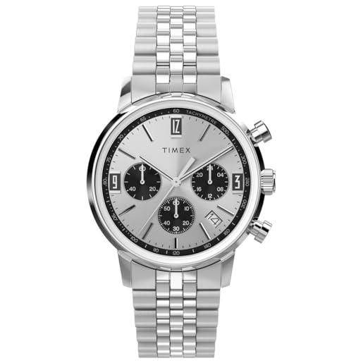 Timex orologio cronografo al quarzo uomo con cinturino in acciaio inossidabile tw2w10400