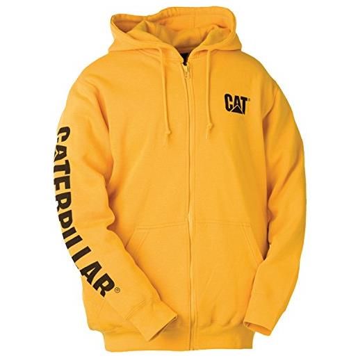 Caterpillar w10840 zip hooded sweatshirt yellow size med