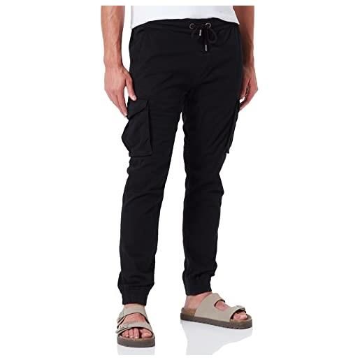 Alpha industries pantaloni casual in twill di cotone per uomo, black