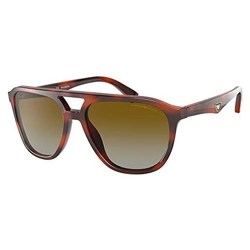 Emporio Armani 0ea4156 occhiali, striped red/brown shaded, 58 uomo