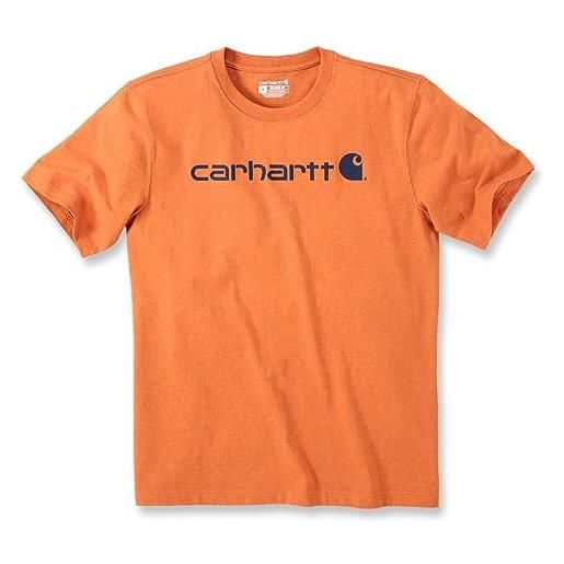 Carhartt maglietta da uomo loose fit heavy weight short sleeve logo graphic large, marmalade heather, xl