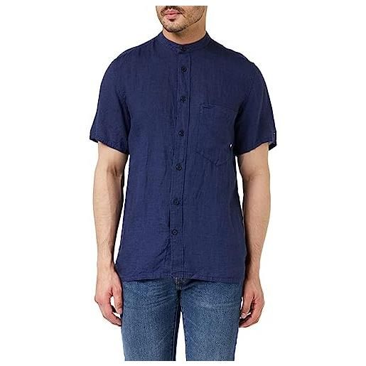 Tommy Hilfiger camicia uomo camicia in lino, blu (carbon navy), xxl