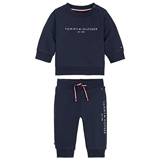 Tommy Hilfiger tuta da ginnastica bambini unisex sweatpants elasticizzata, blu (twilight navy), 9 mesi