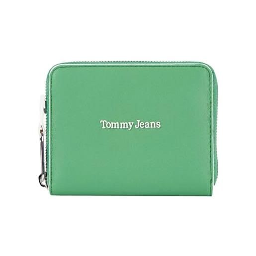 Tommy Hilfiger portafoglio piccolo con cerniera stadium, coastal green, 12,3 x 2,2 x 10 cm, portafoglio piccolo con cerniera stadium