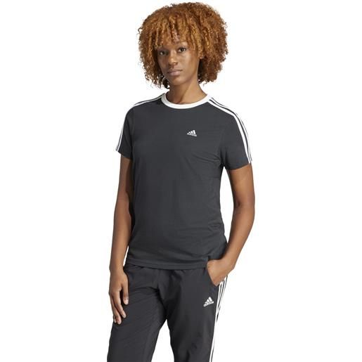 Adidas t-shirt essential 3stripes black/white da donna
