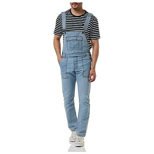 Enzo men's ezd390 ven denim dungarees overalls, black, 34