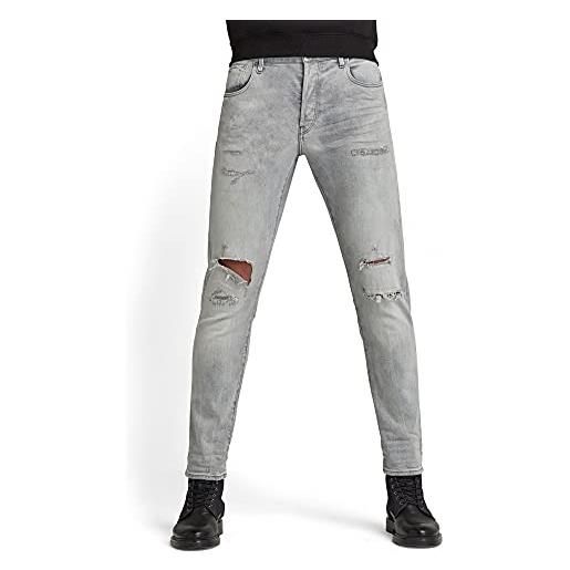 G-STAR RAW 3301 slim fit jeans, jeans uomo, grigio (vintage ripped oreon grey 51001-c293-c297), 31w / 34l