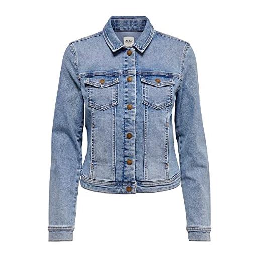 Only onlwesta ls dnm jacket cc pim100221 giacca, blu jeans scuro, 44 donna