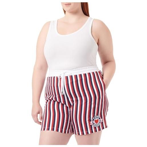 Love Moschino jogger fit shorts pantaloncini casual, white red blue, 42 da donna