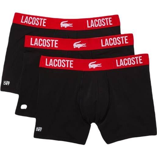 Lacoste boxer sportivi da uomo Lacoste short microfiber boxer brief 3p - black/red
