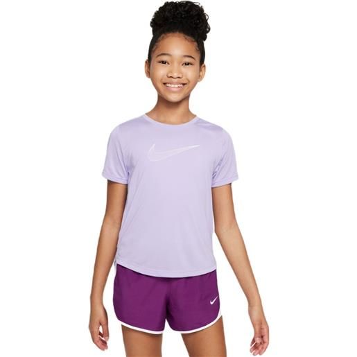 Nike maglietta per ragazze Nike girls dri-fit one short sleeve top - hydrangeas/white