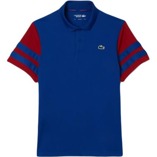 Lacoste polo da tennis da uomo Lacoste ultra-dry colourblock tennis polo shirt - navy blue/bordeaux