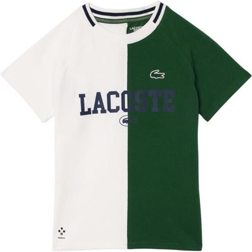 Lacoste maglietta per ragazzi Lacoste kids sport x daniil medvedev jersey t-shirt - white/green