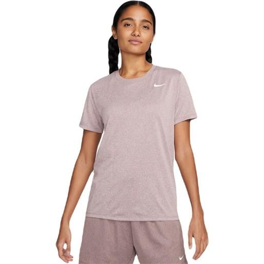 Nike maglietta donna Nike dri-fit t-shirt - smokey mauve/pure/heather/white