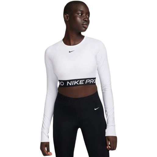 Nike maglietta da tennis da donna (a maniche lunghe) Nike pro 365 dri-fit cropped long-sleeve top - white/black