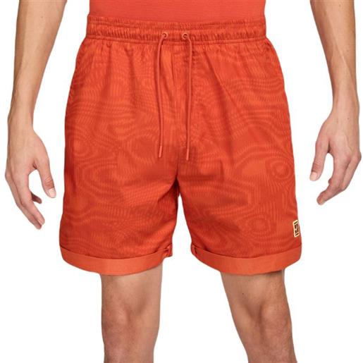 Nike pantaloncini da tennis da uomo Nike court heritage 6" dri-fit tennis shorts - rust factor