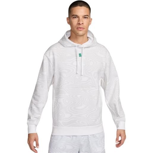 Nike felpa da tennis da uomo Nike court heritage dri-fit fleece tennis hoodie - white/white