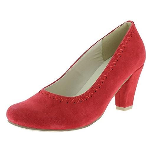 HIRSCHKOGEL donna, scarpe décolleté, colore: rosso, 41 eu