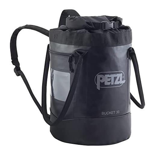 PETZL bucket 30, sacco portacorda autoportante unisex-adulto, nero, 30 liters