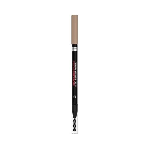 L'Oréal Paris infaillible brows 12h brow definer pencil 7.0 bionda per sopracciglia perfettamente sagomate e precise, 1 ml