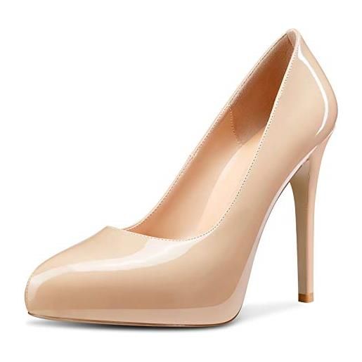Castamere scarpe col tacco donna platform interna high heels pumps tacco a spillo 12cm rosso pelle verniciata scarpe eu 42.5