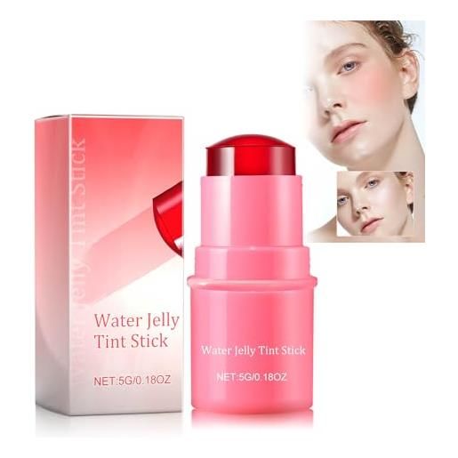 Yaepoip milk jelly blush, milk cooling water jelly tint, water milk jelly tint stick, sheer lip & cheek stain - buildable watercolor finish (red)