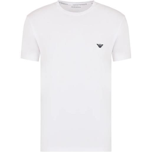 EMPORIO ARMANI UNDERWARE t-shirt slim con logo a contrasto bianco / s