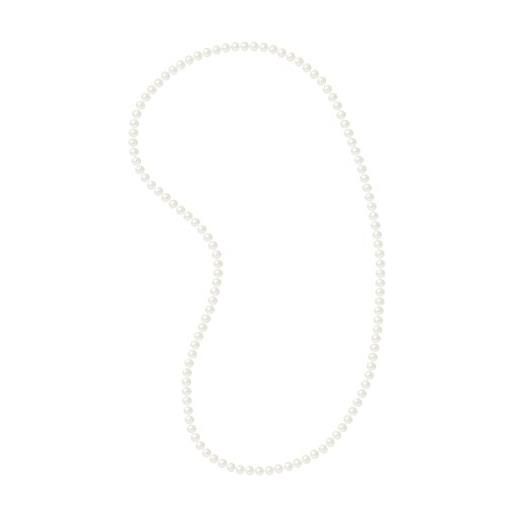 PEARLS & COLORS NATURAL FINE PEARLS pearls & colors - collana lunga con perle coltivate d'acqua dolce semi-barocche, colore: bianco naturale, qualità aaa+ - lunghezza 80 cm, gioiello da donna