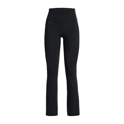 Under Armour women's standard motion flare pants, (001) black / / jet gray, small