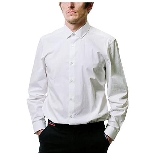 Lambretta camicia intelligente formale a maniche lunghe da uomo, bianco, xl