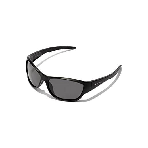 Hawkers rave, occhiali unisex - adulto, solid dark polarized · black, taglia unica