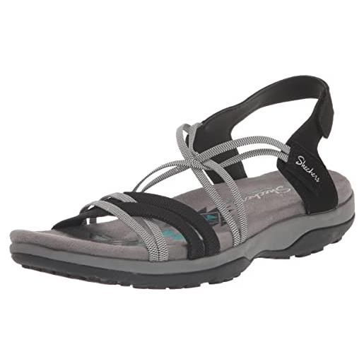 Skechers reggae slim-prende due, sandali bassi donna, nero carbone, 39 eu larga