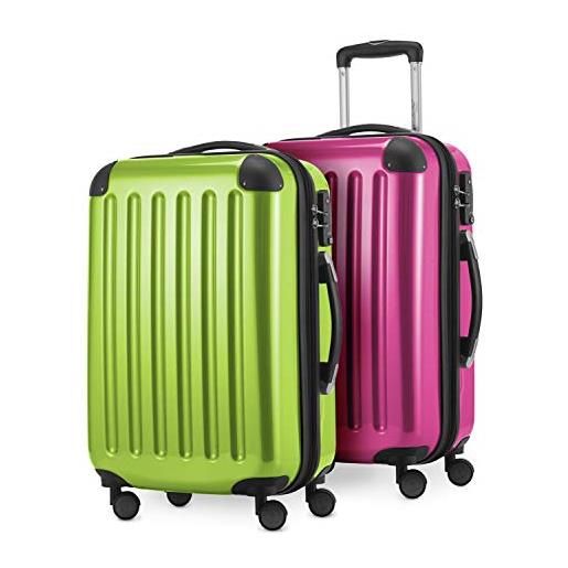 Hauptstadtkoffer bagaglio a mano, 55 cm, 42 l, multicolore (verde acceso/rosa)