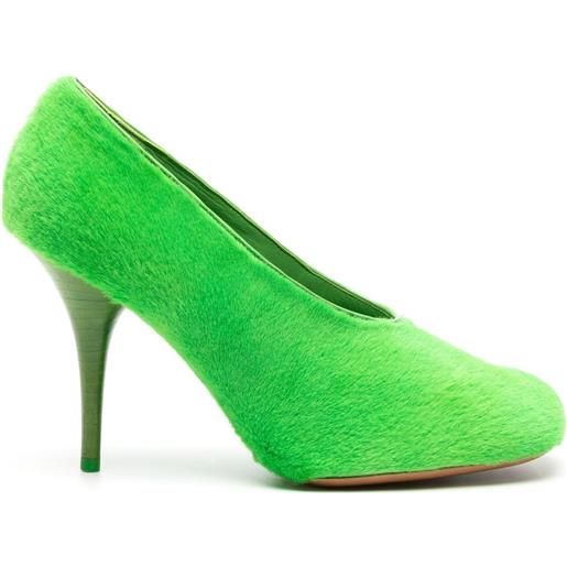 Givenchy 95mm square-toe shearling pumps - verde