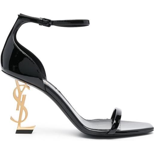 Saint Laurent sandali con logo - nero