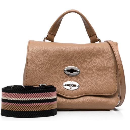 Zanellato borsa tote con borchie - marrone