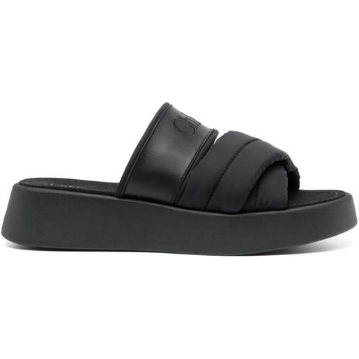 Chloé sandali slides con ricamo - nero