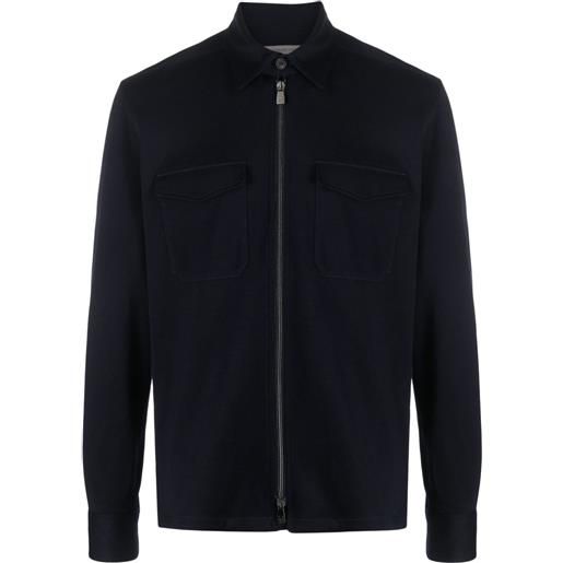 Corneliani giacca-camicia con zip - blu