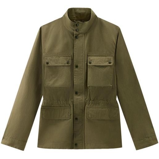 Woolrich giacca-camicia field con ricamo - verde