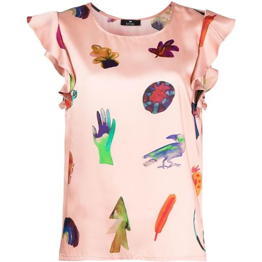 PS Paul Smith t-shirt con stampa - rosa