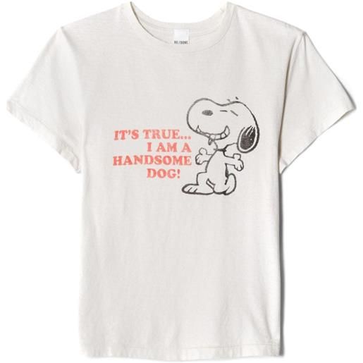 RE/DONE t-shirt snoopy con stampa girocollo - bianco