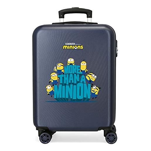 Joumma 2141722 - minions we are a minion valigia da cabina, 37 x 55 x 20 cm, rigida abs, chiusura a combinazione laterale, 34 l, 2,66 kg, 4 ruote doppie bagaglio a mano, blu