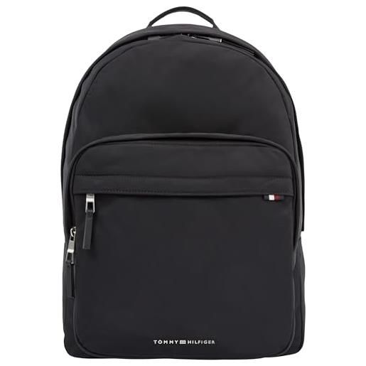 Tommy Hilfiger zaino uomo signature backpack impermeabile, nero (black), taglia unica