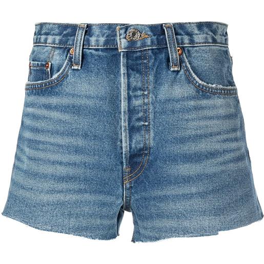 RE/DONE shorts denim a vita alta anni '70 - blu