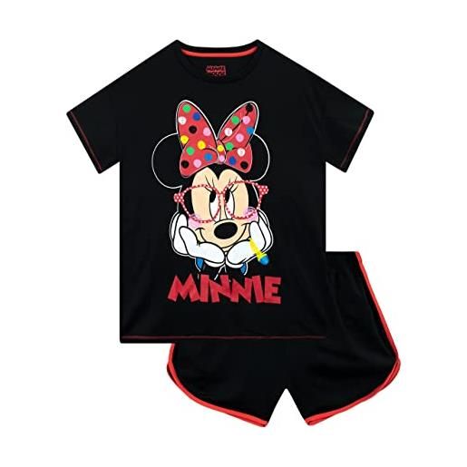 Disney ragazze pigiama di minnie mouse bambini pigiama corto di minnie nero 11-12 anni