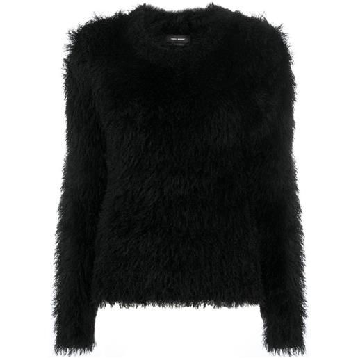 ISABEL MARANT maglione in finta pelliccia - nero