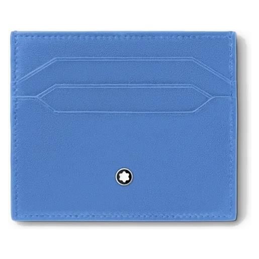 Montblanc porta carte Montblanc meisterstück in pelle dusty blue a 6 scomparti